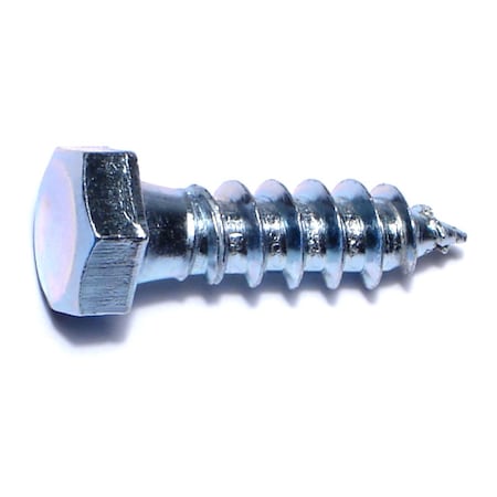 Midwest Fastener Lag Screw, 3/8 in, 1-1/4 in, Steel, Zinc Plated Hex Hex Drive, 100 PK 54355